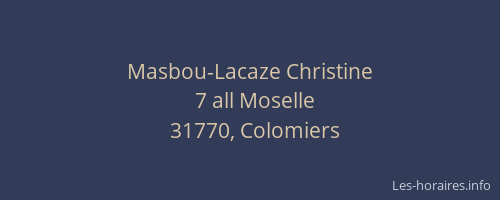 Masbou-Lacaze Christine
