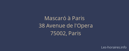 Mascaró à Paris