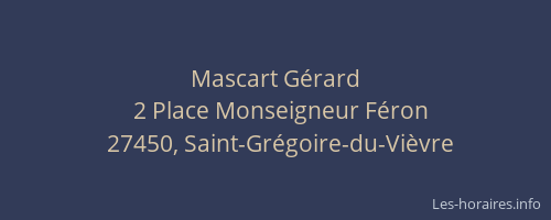 Mascart G&eacute;rard