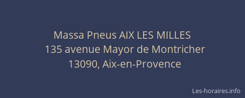 Massa Pneus AIX LES MILLES