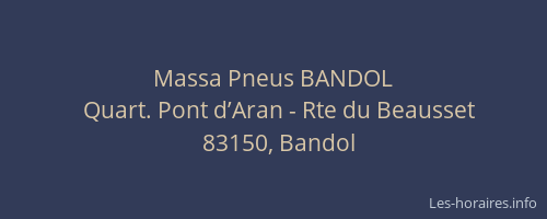 Massa Pneus BANDOL