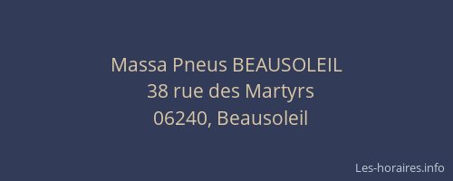 Massa Pneus BEAUSOLEIL