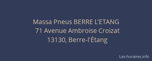 Massa Pneus BERRE L’ETANG