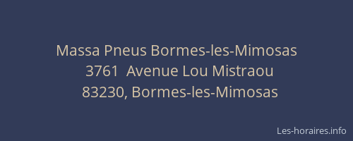 Massa Pneus Bormes-les-Mimosas