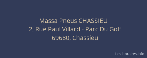 Massa Pneus CHASSIEU