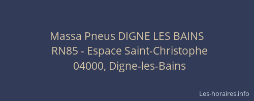 Massa Pneus DIGNE LES BAINS