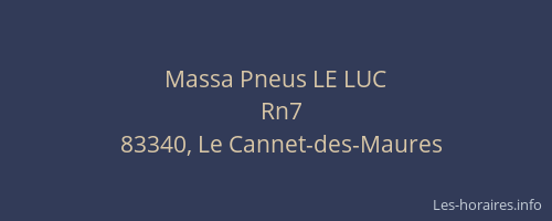 Massa Pneus LE LUC