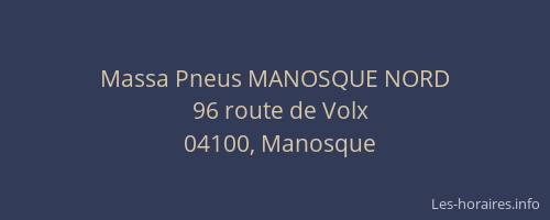 Massa Pneus MANOSQUE NORD