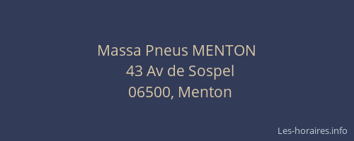 Massa Pneus MENTON