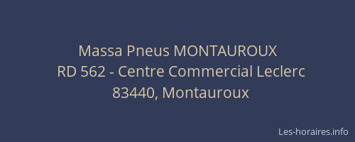 Massa Pneus MONTAUROUX