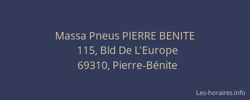 Massa Pneus PIERRE BENITE