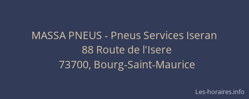 MASSA PNEUS - Pneus Services Iseran
