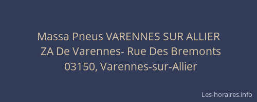 Massa Pneus VARENNES SUR ALLIER