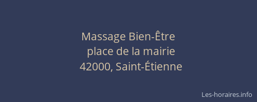 Massage Bien-Être