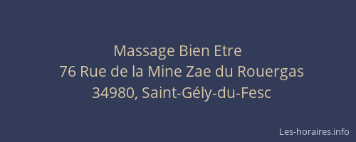 Massage Bien Etre