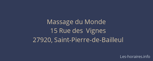 Massage du Monde