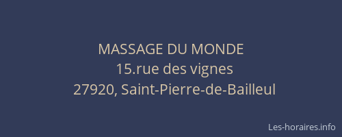 MASSAGE DU MONDE