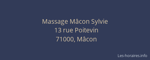Massage Mâcon Sylvie