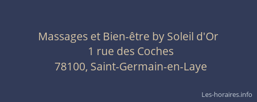 Massages et Bien-&ecirc;tre by Soleil d'Or