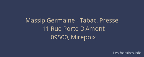 Massip Germaine - Tabac, Presse