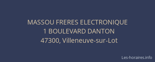 MASSOU FRERES ELECTRONIQUE