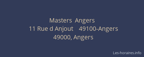 Masters  Angers