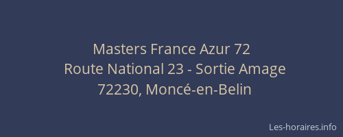 Masters France Azur 72