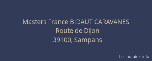 Masters France BIDAUT CARAVANES