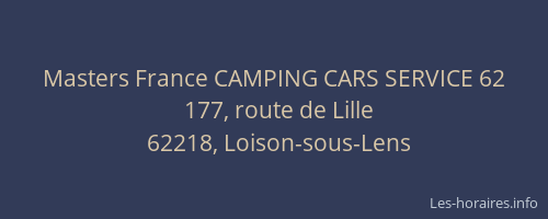 Masters France CAMPING CARS SERVICE 62