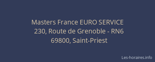 Masters France EURO SERVICE