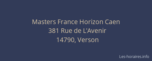 Masters France Horizon Caen