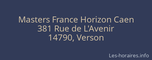 Masters France Horizon Caen