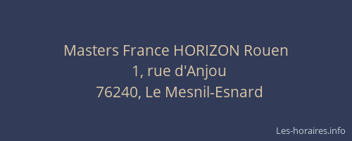 Masters France HORIZON Rouen