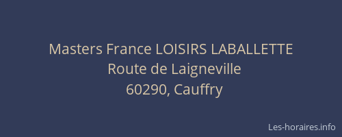 Masters France LOISIRS LABALLETTE