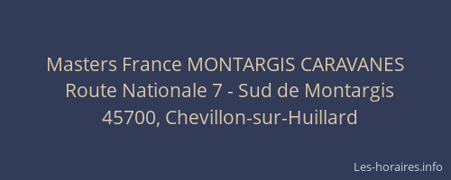 Masters France MONTARGIS CARAVANES