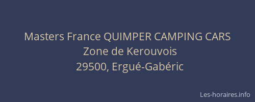 Masters France QUIMPER CAMPING CARS