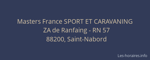 Masters France SPORT ET CARAVANING