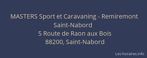 MASTERS Sport et Caravaning - Remiremont Saint-Nabord