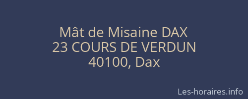 Mât de Misaine DAX