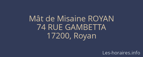Mât de Misaine ROYAN