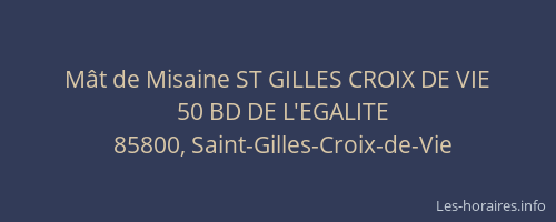 Mât de Misaine ST GILLES CROIX DE VIE