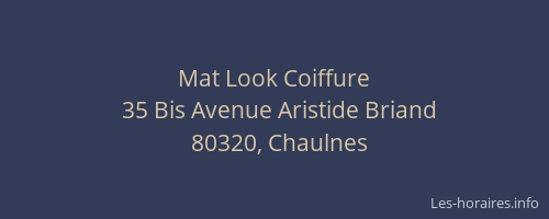 Mat Look Coiffure