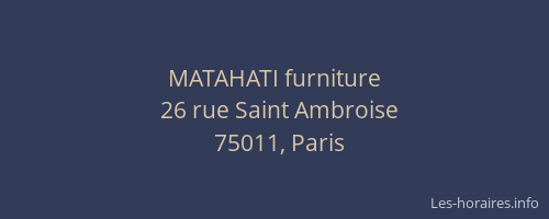 MATAHATI furniture