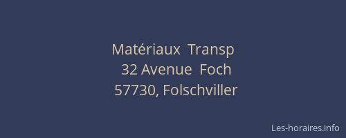 Mat&eacute;riaux  Transp