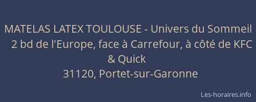 MATELAS LATEX TOULOUSE - Univers du Sommeil
