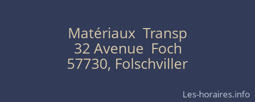 Matériaux  Transp