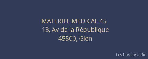 MATERIEL MEDICAL 45
