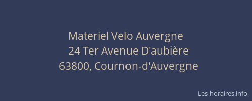 Materiel Velo Auvergne