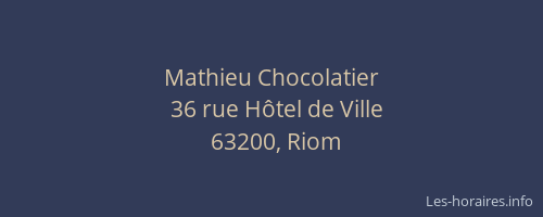 Mathieu Chocolatier