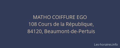 MATHO COIFFURE EGO